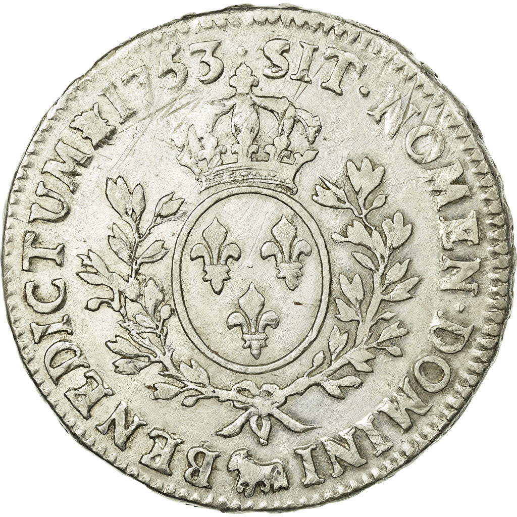 Coin, France, Louis XV, Écu de Béarn au bandeau, Ecu, 1753, Pau, VF(20-25)