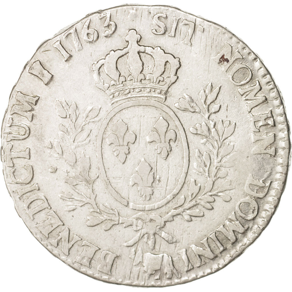 France, Louis XV, Écu de Béarn au bandeau, 1763, Pau, VF(20-25), Silver, KM 518