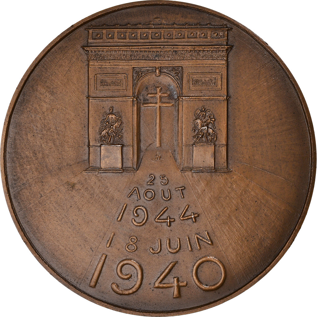 France, Médaille, Charles De Gaulle, Arc de Triomphe, History, 1945, Rivaud
