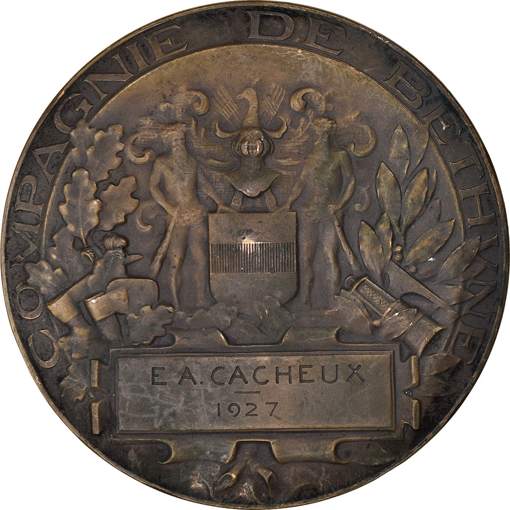 France, Médaille, Compagnie des Mines de Béthune, 1927, Mayeur, SUP, Bronze