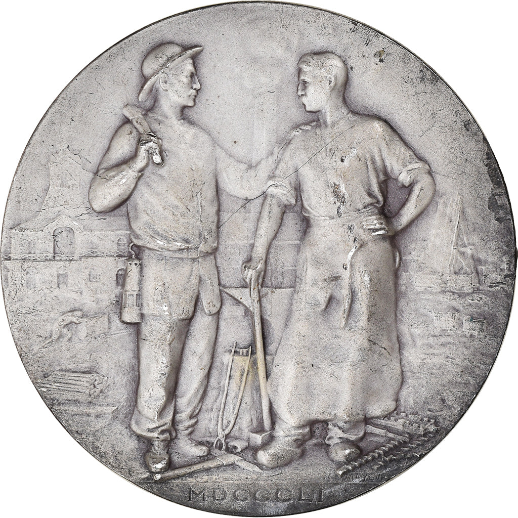 France, Medal, Compagnie des Mines de Béthune, 1937, Mayeur, AU(50-53), Silver
