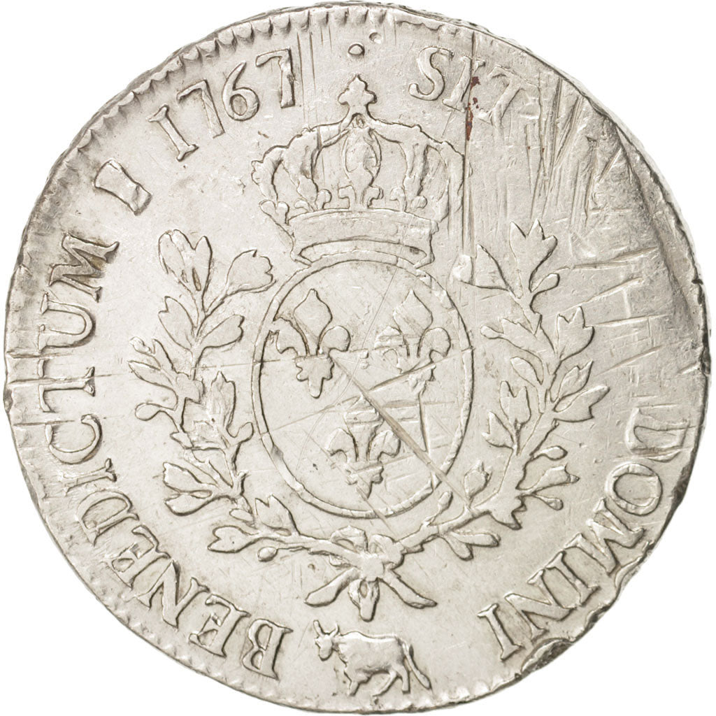 Francia, Louis XV, Écu de Béarn au bandeau, 1767, Pau, MB, Argento, KM 518