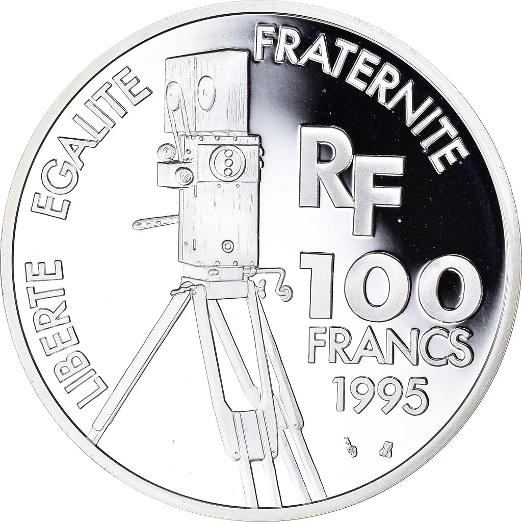 Moneta, Francia, Charlie Chaplin, 100 Francs, 1995, BE, FDC, Argento, KM:1076