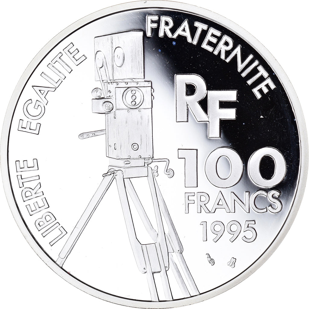 Coin, France, Frères Lumière, Centenaire du Cinéma, 100 Francs, 1995, BE