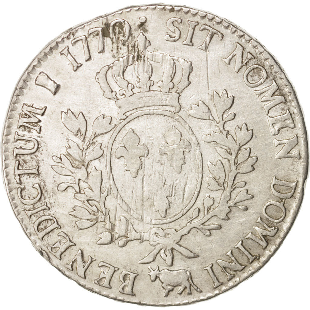 France, Louis XV, Écu de Béarn au bandeau, 1770, Pau, VF(20-25), Silver, KM 518