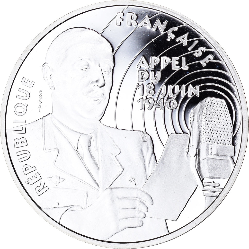 Coin, France, Appel du 18 juin 1940, 100 Francs, 1994, ESSAI, MS(65-70), Silver