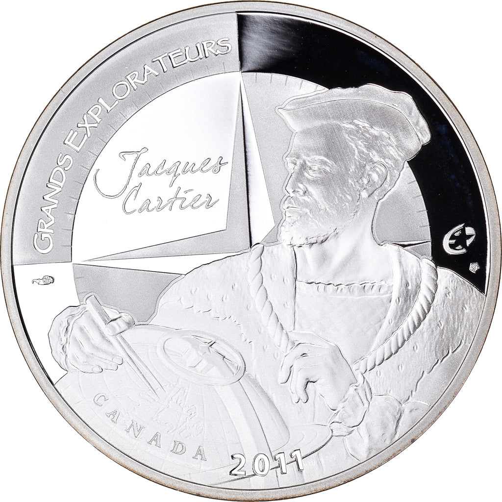 France, Jacques Cartier, 10 Euro, 2011, Paris, BE, MS(65-70), Silver, KM:1795