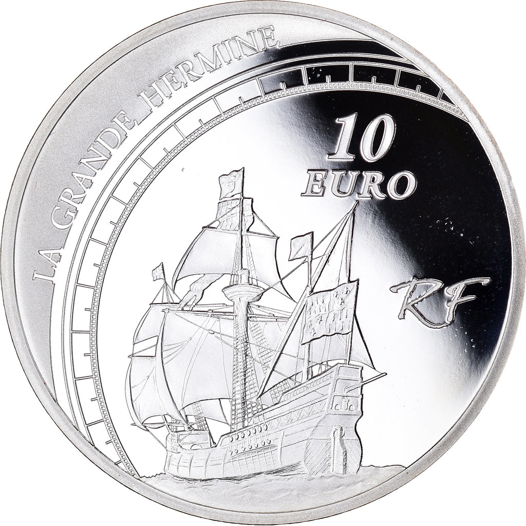 France, Jacques Cartier, 10 Euro, 2011, Paris, BE, MS(65-70), Silver, KM:1795