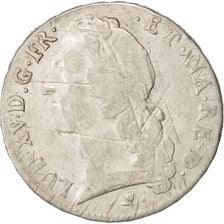 France, Louis XV, Écu de Béarn au bandeau, 1757, Pau, F(12-15), Silver, KM 518