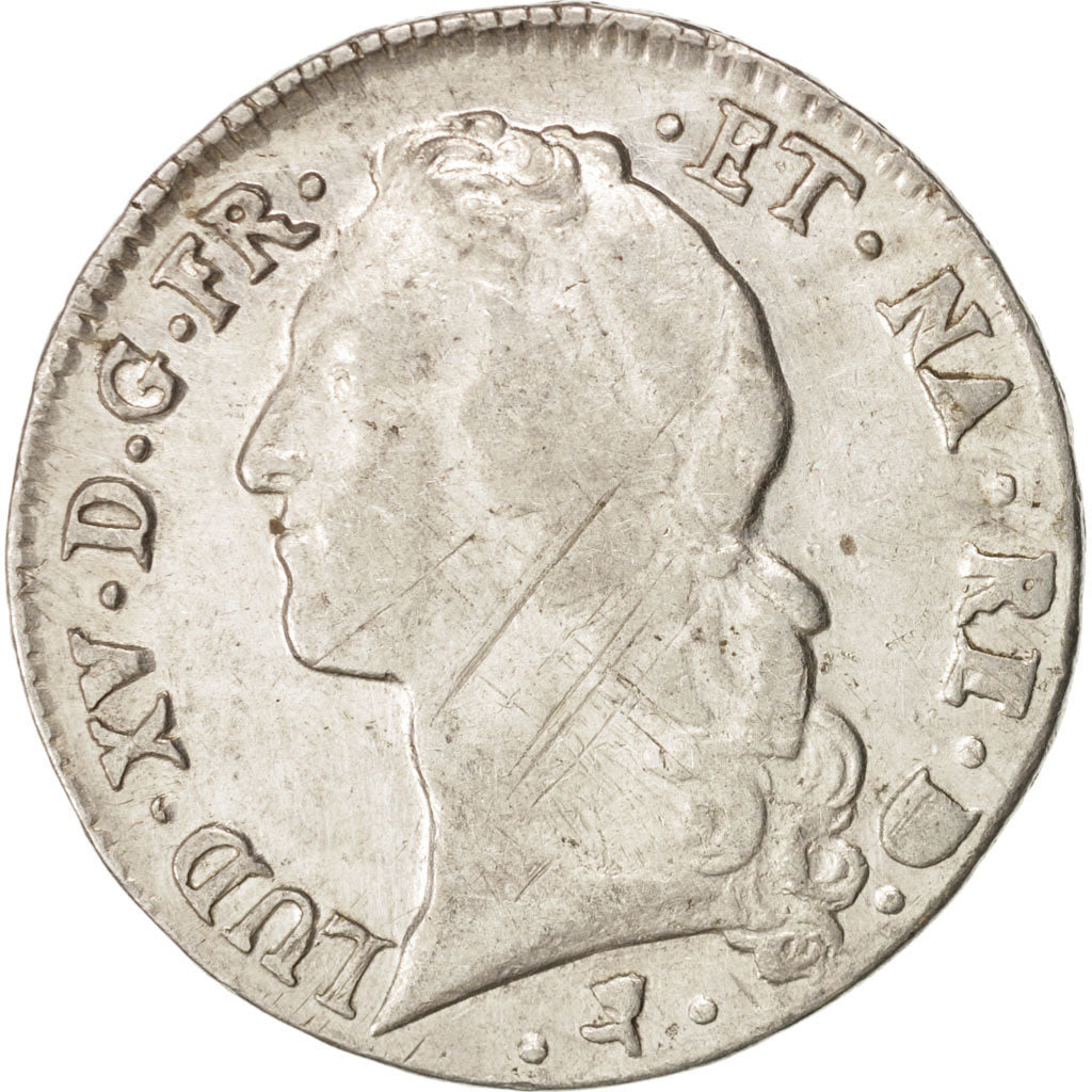 France, Louis XV, Écu de Béarn au bandeau, 1761, Pau, TB, Argent, Gadoury 322a