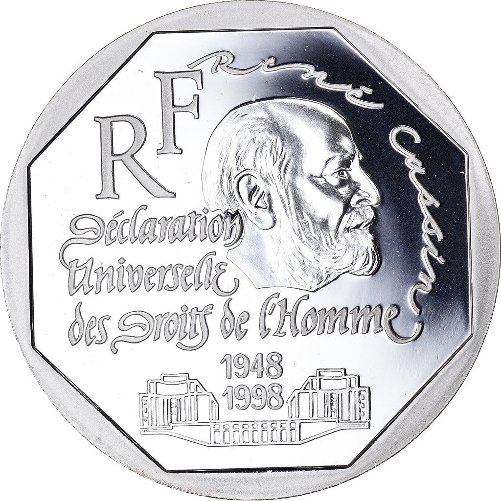 Coin, France, René Cassin, 100 Francs, 1998, Paris, Proof, MS(65-70), Silver