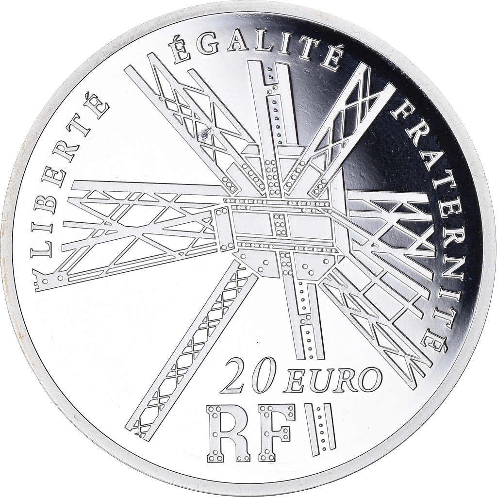 France, 20 Euro, Gustave Eiffel, 2009, Paris, Piéfort, Proof / BE, MS(65-70)
