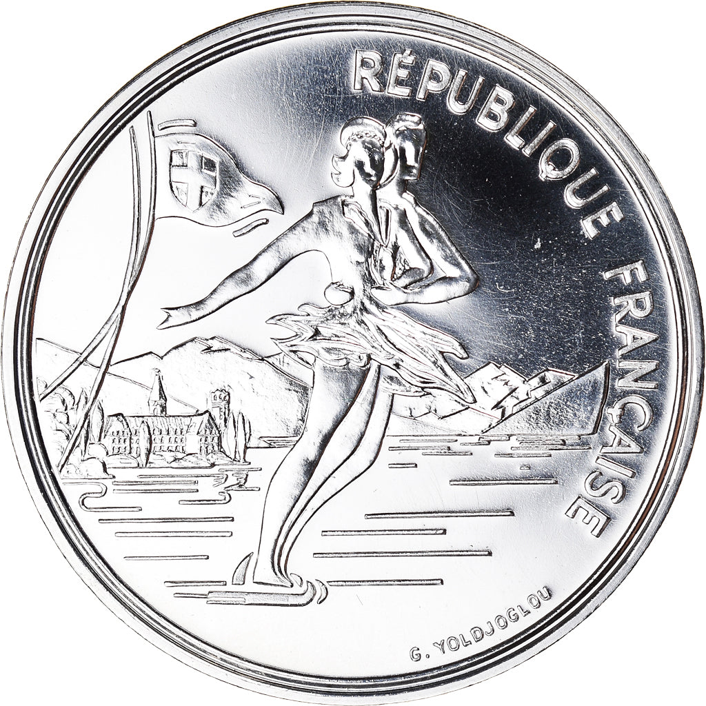 Coin, France, patinage artistique, JO Albertville 92, 100 Francs, 1989, ESSAI