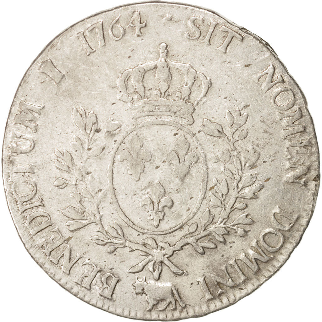 France, Louis XV, Écu de Béarn au bandeau, 1764, Pau, TB+, Argent, Gadoury 322a