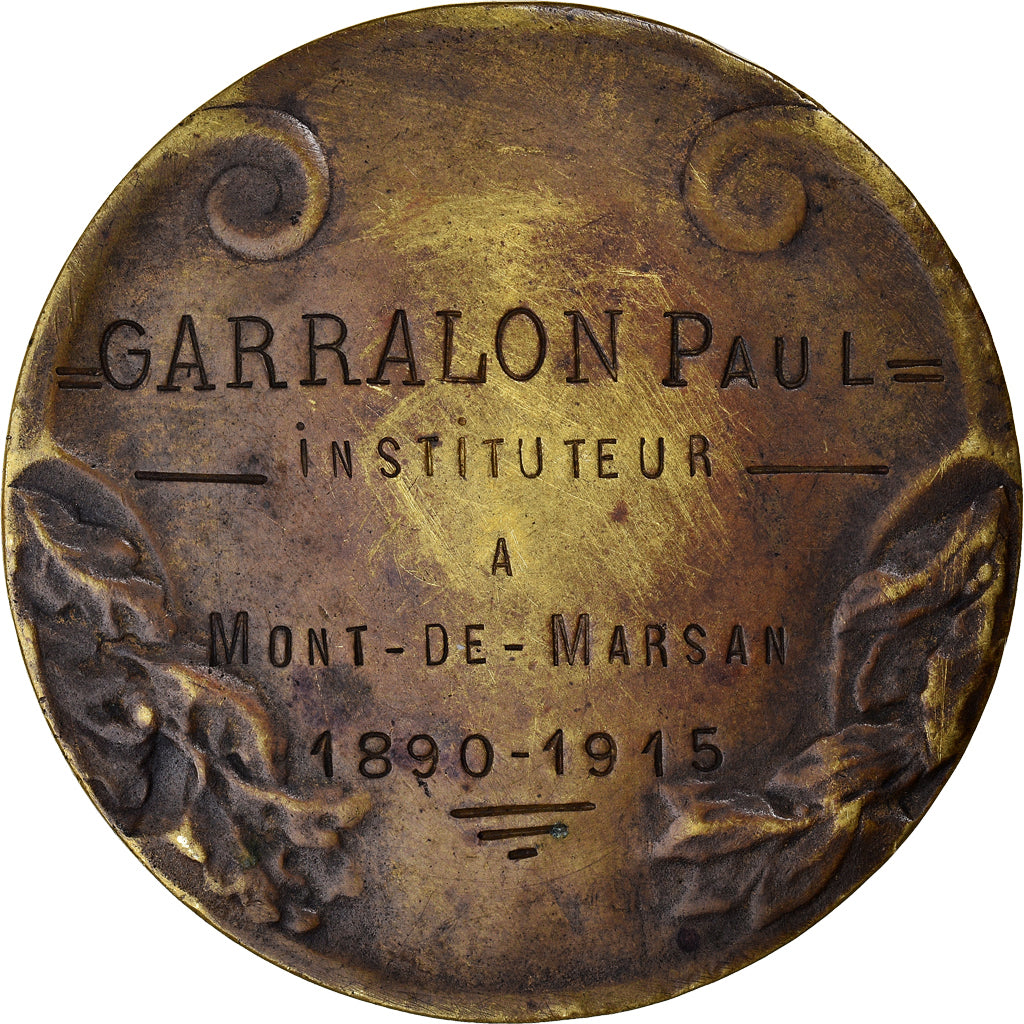 France, Medal, Aux Maitres Morts pour la France, Mont-de-Marsan, 1915