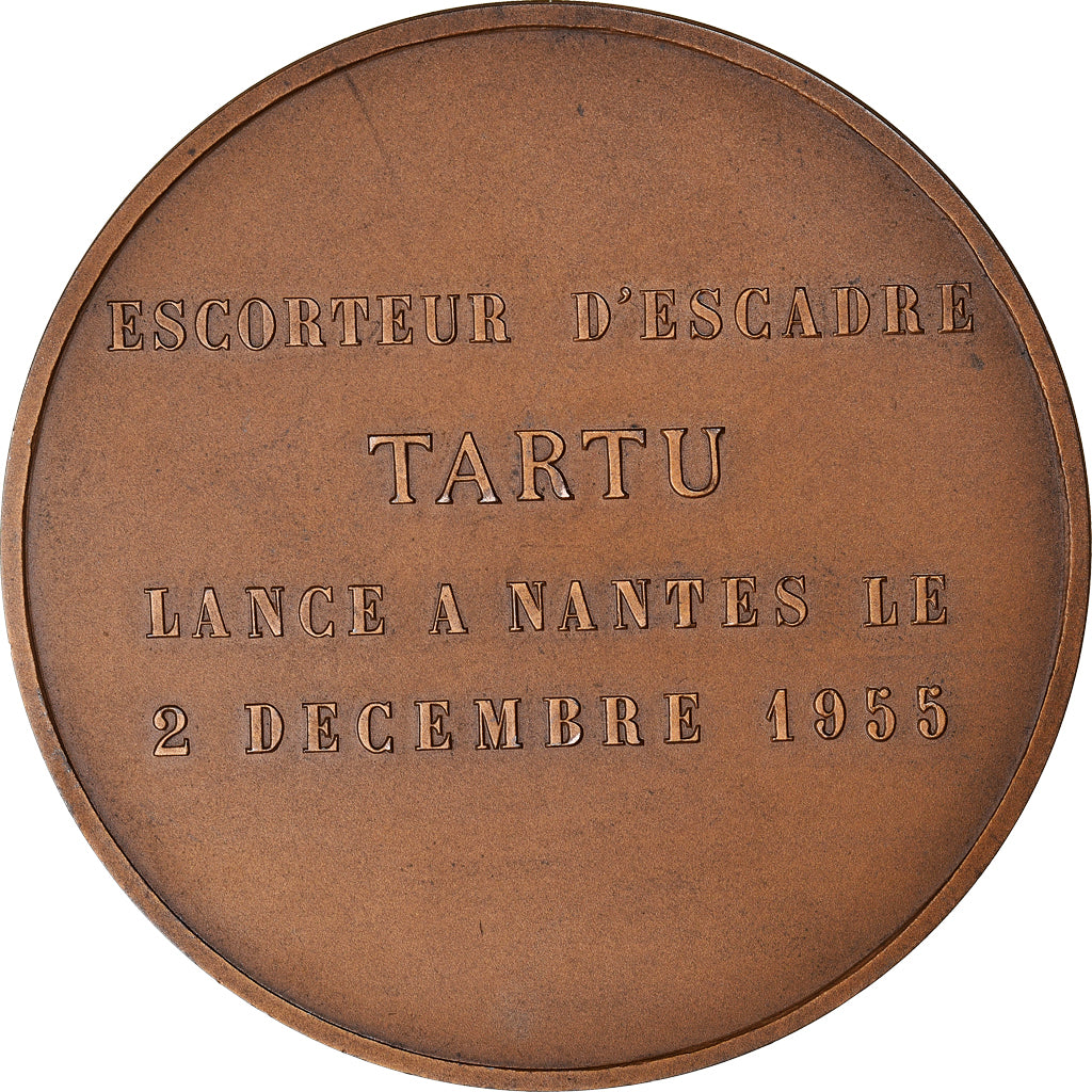 Francja, Medal, Escorteur d'Escadre Tartu, Lancé à Nantes, Military, 1955