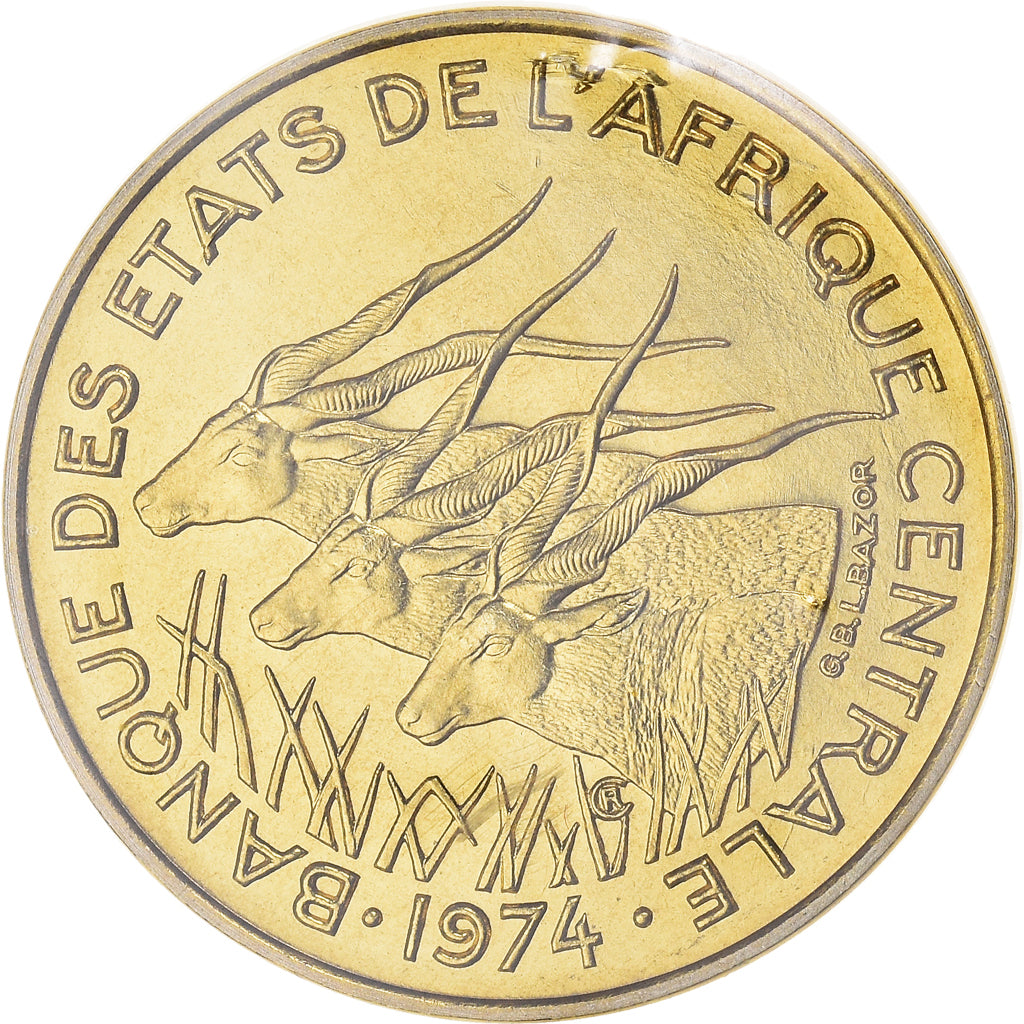 Coin, Central African States, 10 Francs, 1974, Paris, ESSAI, MS(65-70)