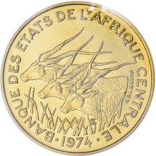 Coin, Central African States, 10 Francs, 1974, Paris, ESSAI, MS(65-70)