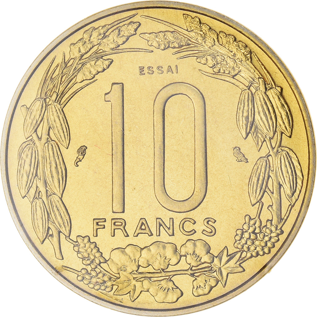 Coin, Central African States, 10 Francs, 1974, Paris, ESSAI, MS(65-70)