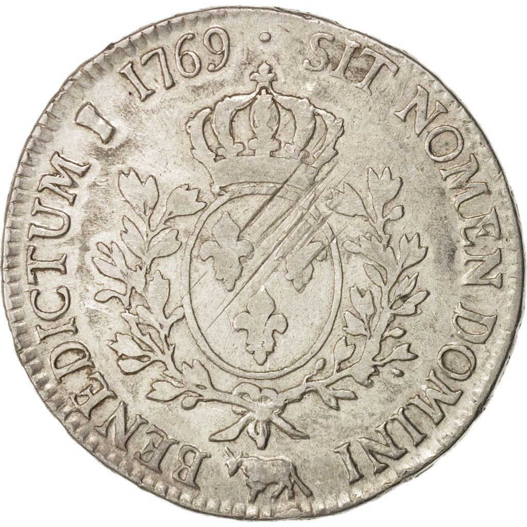 France, Louis XV, Écu de Béarn au bandeau, 1769, Pau, TB, Argent, Gadoury 322a
