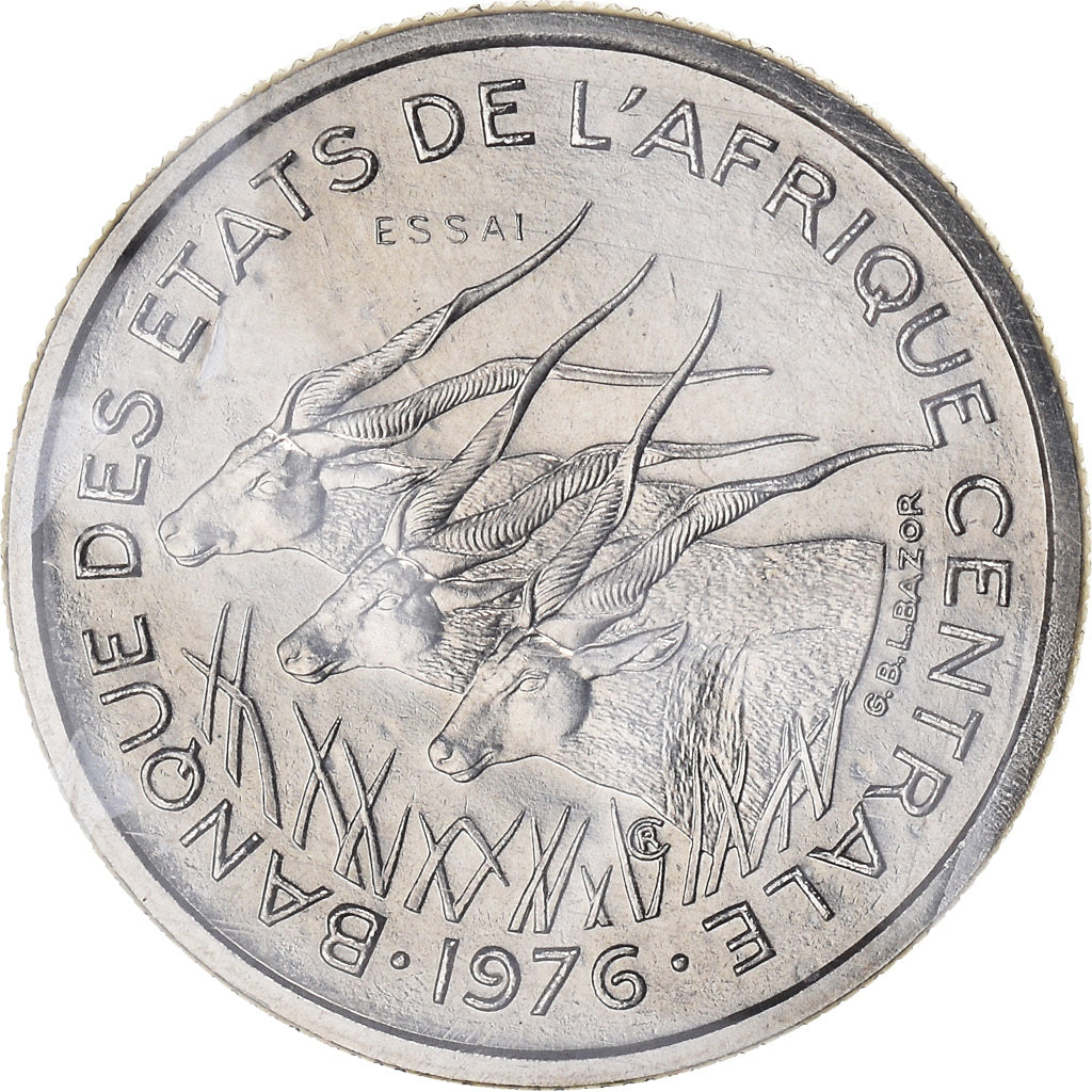 Coin, Central African States, 50 Francs, 1976, Paris, ESSAI, MS(65-70), Nickel