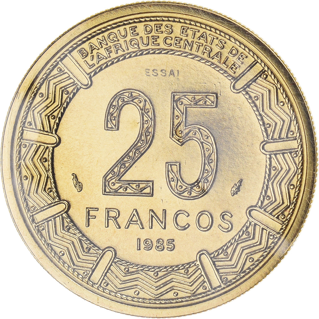 Coin, Equatorial Guinea, 25 Francos, 1985, Paris, ESSAI, MS(65-70)