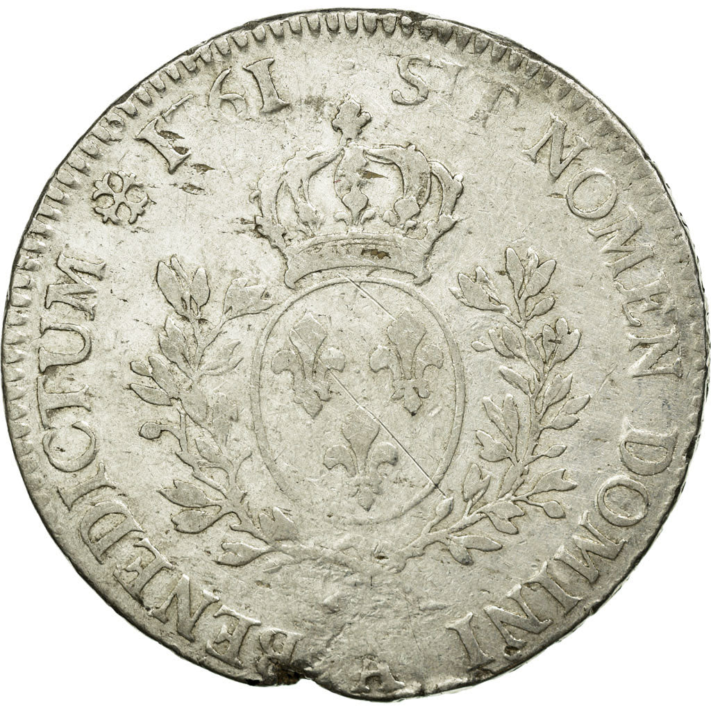 Moneta, Francia, Louis XV, Écu au bandeau, Ecu, 1761, Paris, MB, Argento