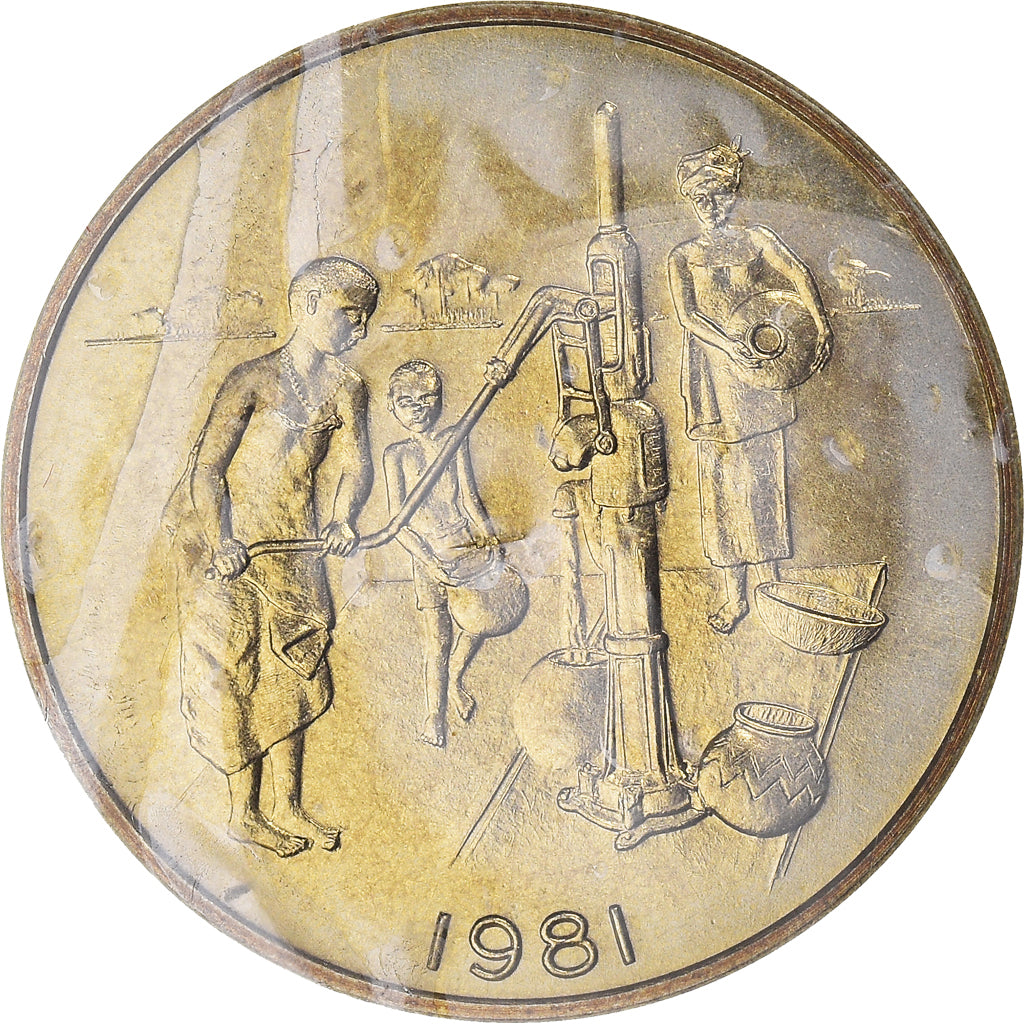 Coin, West African States, 10 Francs, 1981, Paris, ESSAI, MS(65-70), Brass