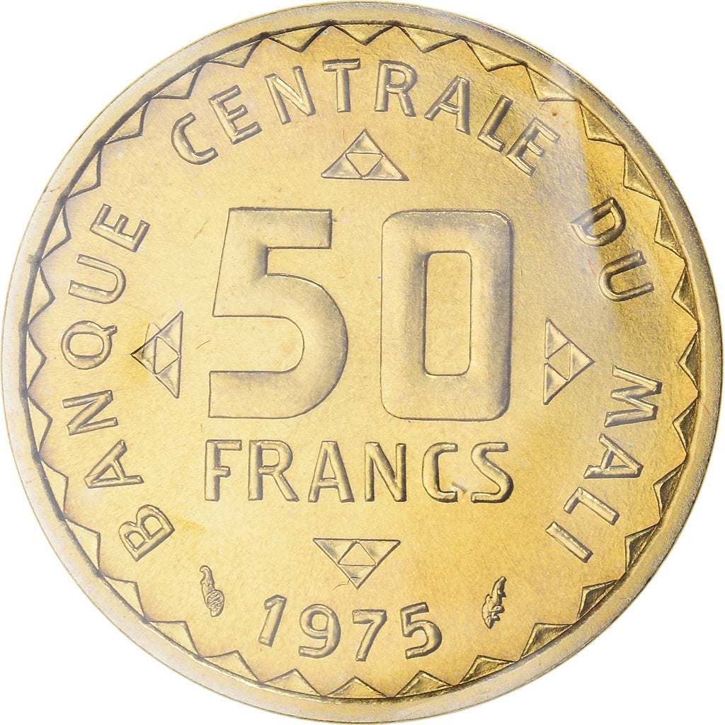 Coin, Mali, 50 Francs, 1975, Paris, ESSAI, MS(65-70), Nickel-brass, KM:E1