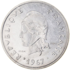 Coin, New Hebrides, 20 Francs, 1967, Paris, ESSAI, MS(65-70), Nickel, KM:E3
