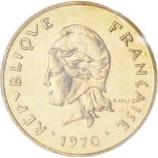 Moneta, Nuove Ebridi, 5 Francs, 1970, Paris, FDC, Bronzo-alluminio-nichel