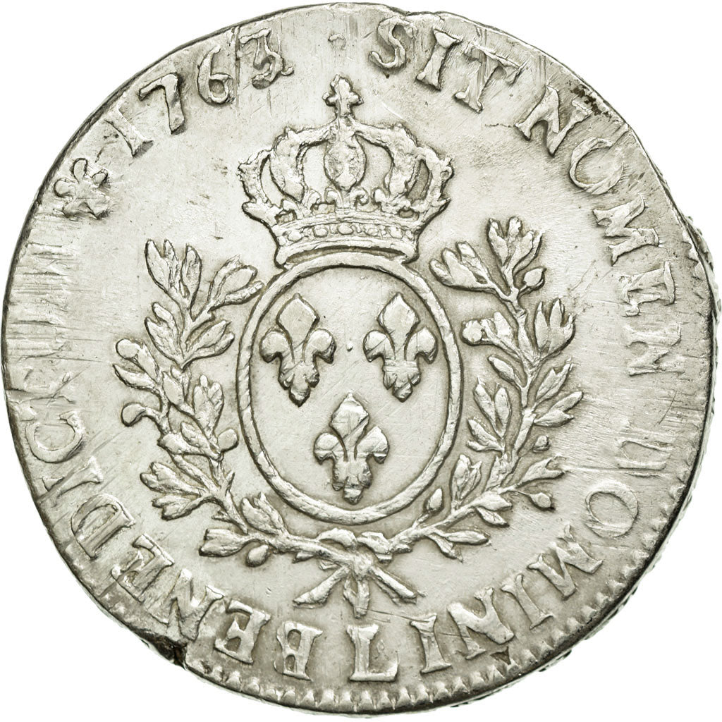 Coin, France, Louis XV, Écu au bandeau, Ecu, 1763, Bayonne, VF(30-35), Silver