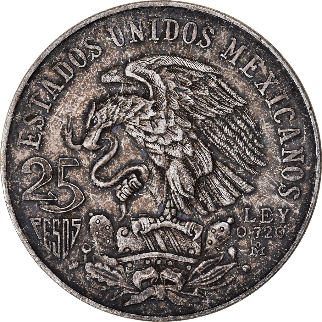 Moneta, Messico, 25 Pesos, 1968, Mexico, BB, Argento, KM:479.1