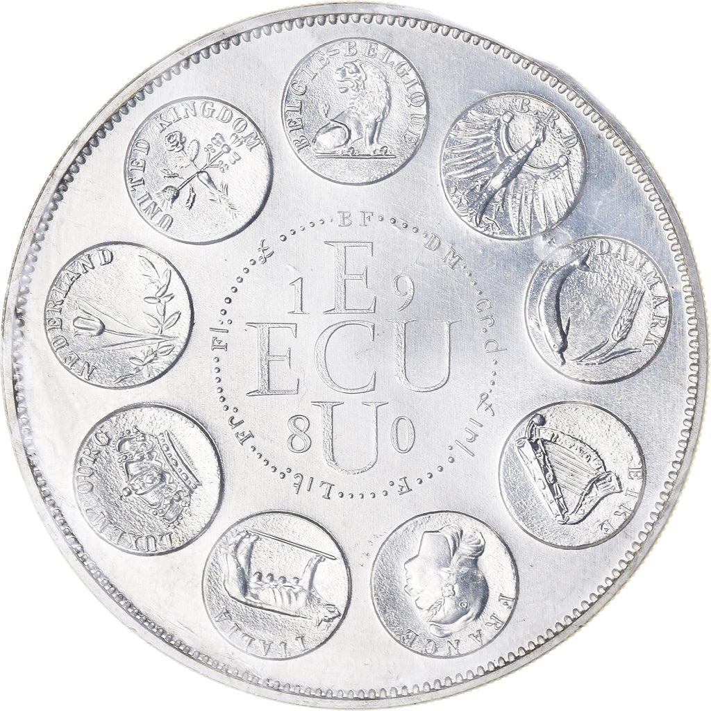 Frankrijk, Medaille, Ecu Europa, Europe Assise, 1980, Rodier, FDC, FDC, Zilver