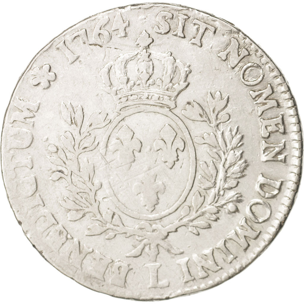 France, Louis XV, Écu au bandeau, 1764, Bayonne, VF(20-25), Silver, KM 512.12