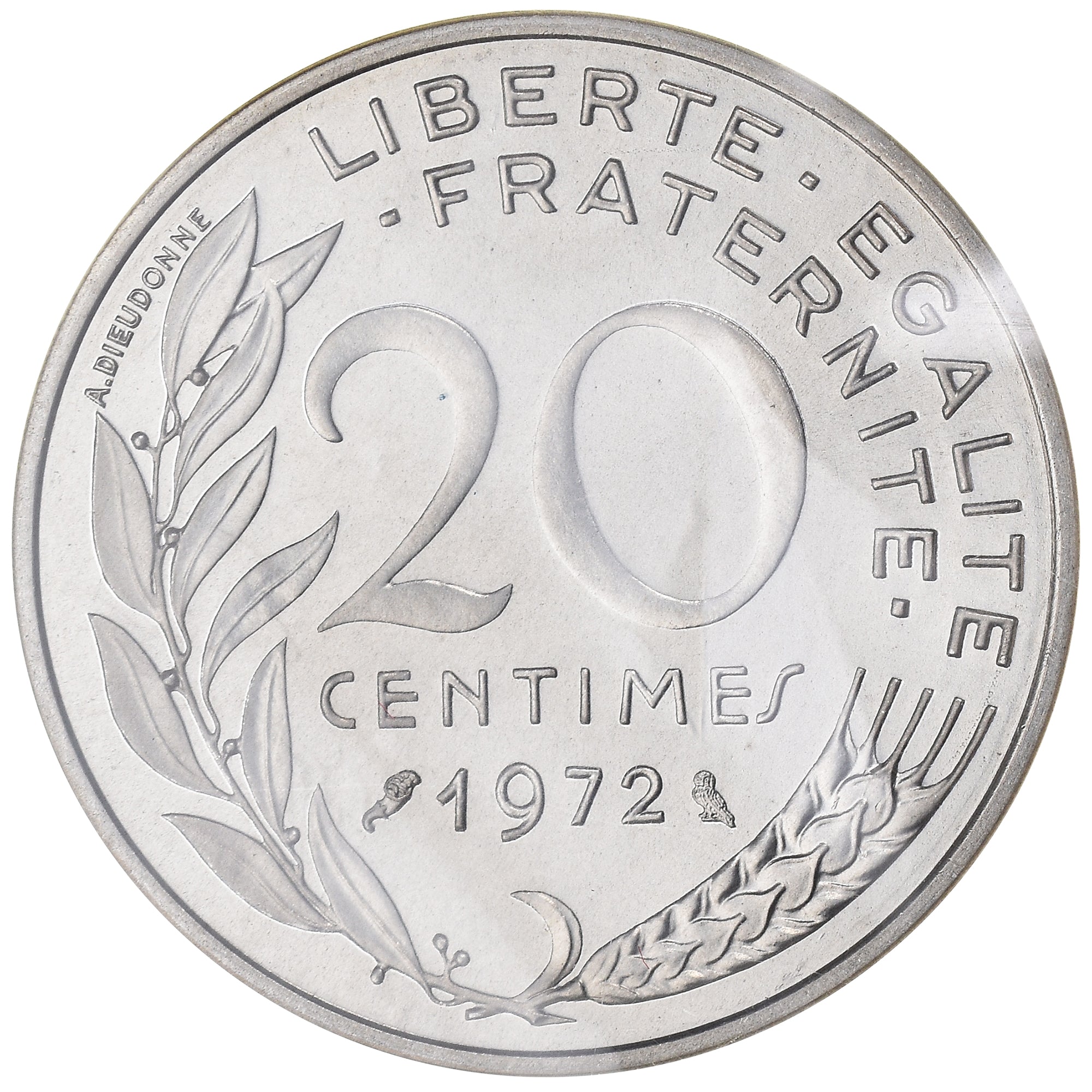 Coin, France, Marianne, 20 Centimes, 1972, Paris, Piéfort, MS(65-70), Silver