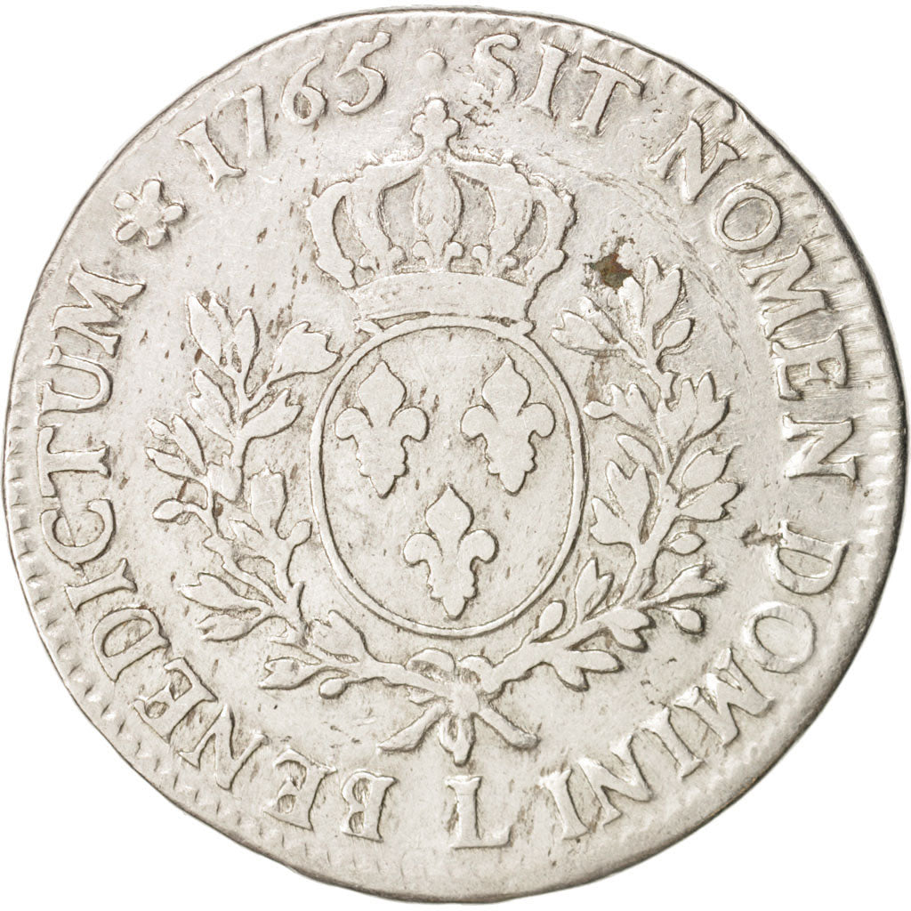 France, Louis XV, Écu au bandeau, 1765, Bayonne, VF(20-25), Silver, KM 512.12