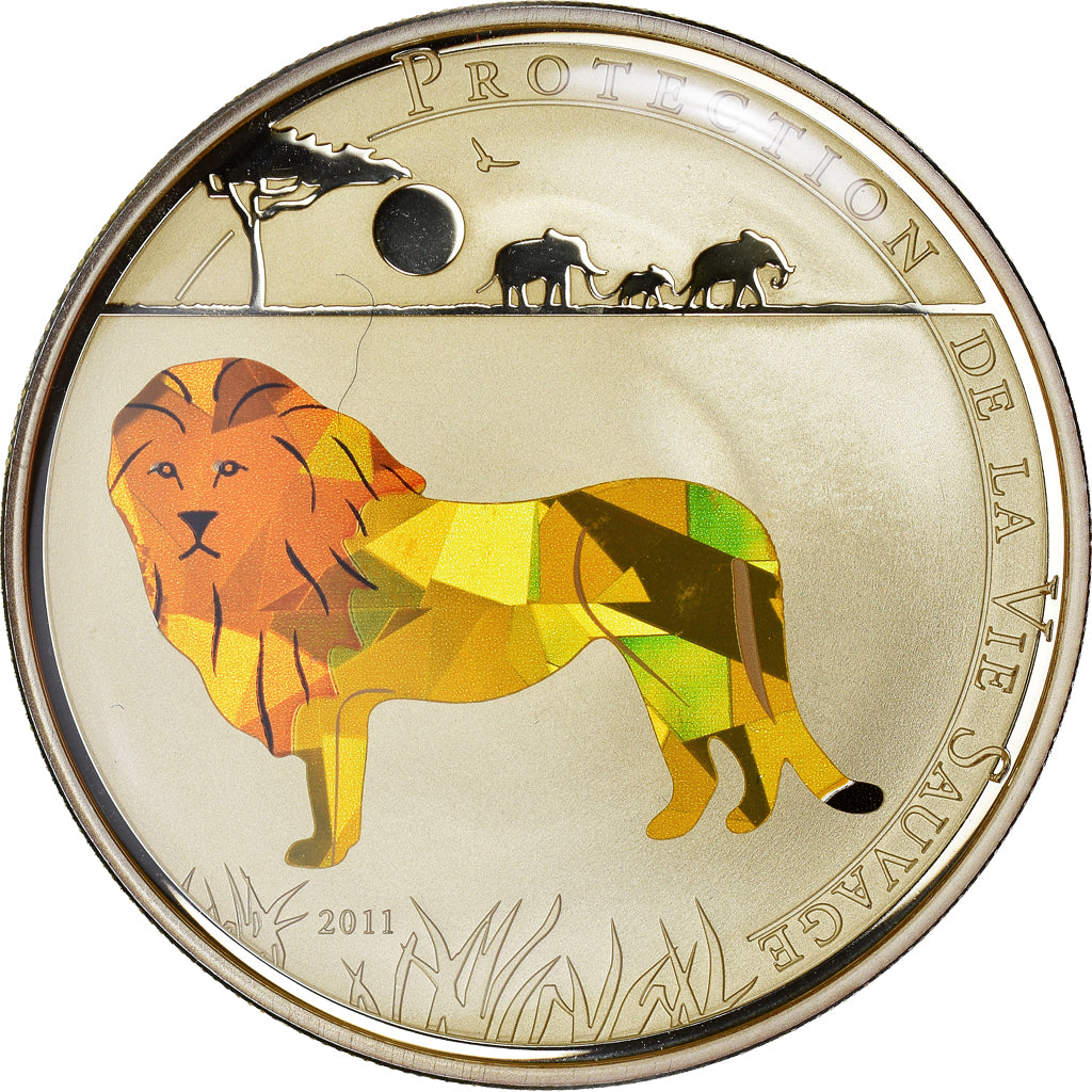 Münze, Togo, Lion, Protection de la Vie Sauvage, 100 Francs CFA, 2011, Proof