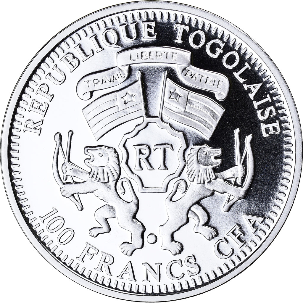 Coin, Togo, Elephant, Protection de la Vie Sauvage, 100 Francs CFA, 2011, Proof