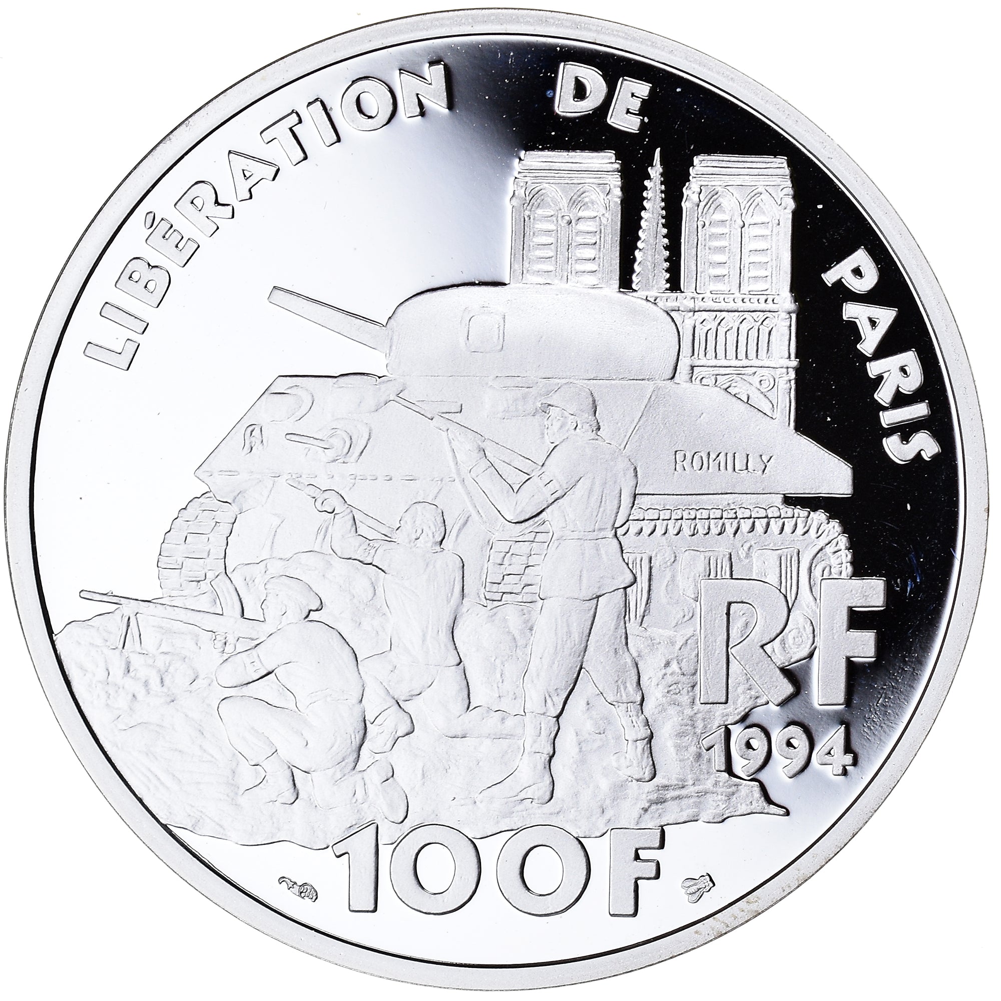 Coin, France, Libération de Paris, 100 Francs, 1994, Essai Proof, MS(65-70)
