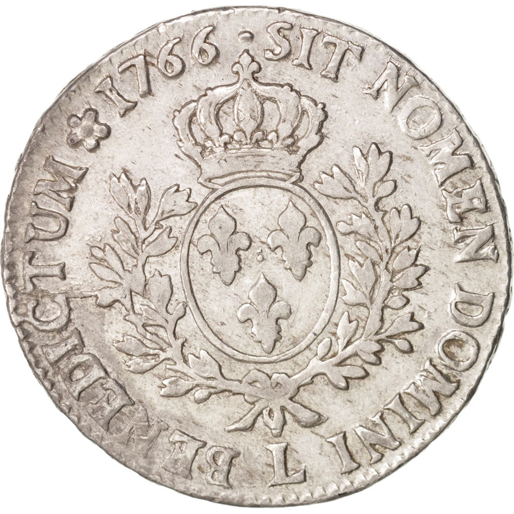 France, Louis XV, Écu au bandeau, 1766, Bayonne, VF(30-35), Silver, KM 512.12