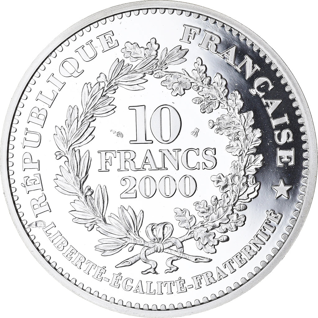 Moeda, França, Denier de Charlemagne, 10 Francs, 2000, Paris, BE, MS(65-70)