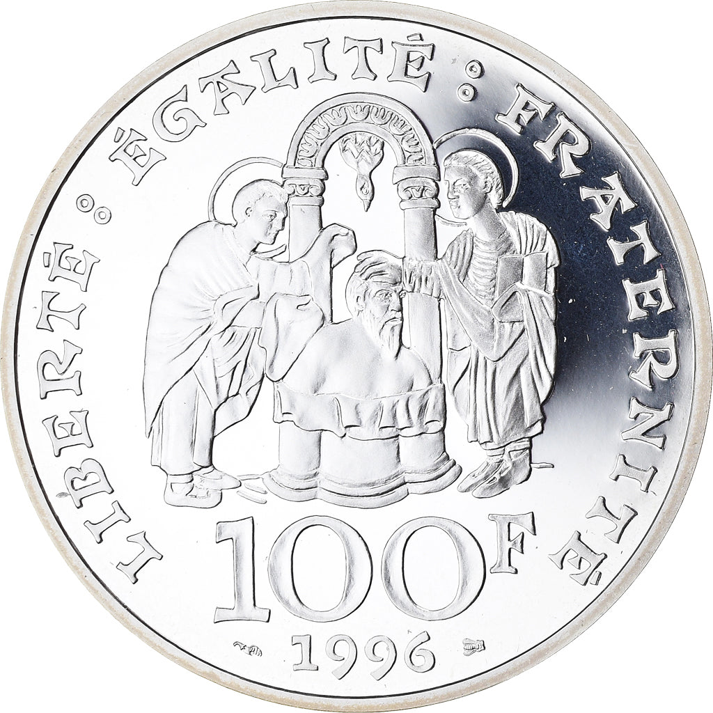Moneta, Francia, Clovis, 100 Francs, 1996, Proof, FDC, Argento, KM:1180
