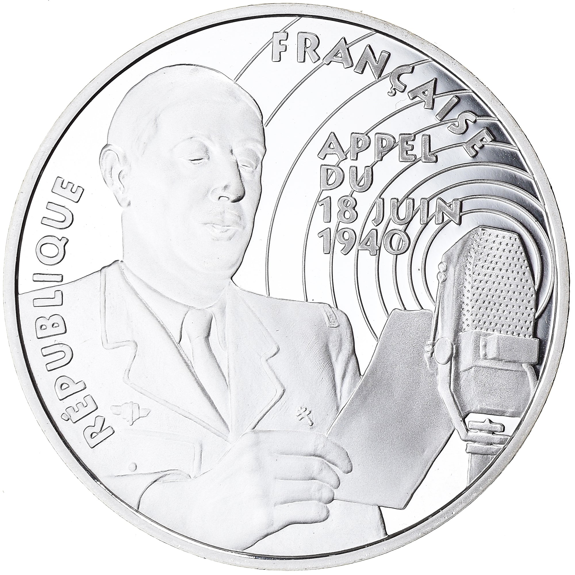 Coin, France, Appel du 18 juin 1940, Libération, 100 Francs, 1994, Proof / BE