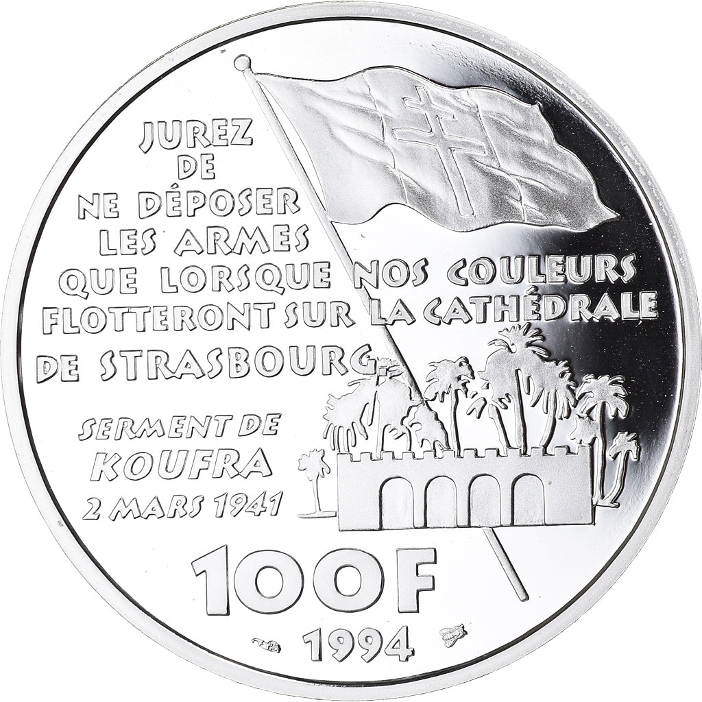 Coin, France, Général Leclerc, Libération, 100 Francs, 1994, Proof / BE