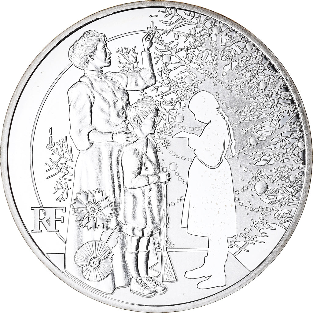 France, Monnaie de Paris, 10 Euro, Grande Guerre, Les Fraternisés de Noël
