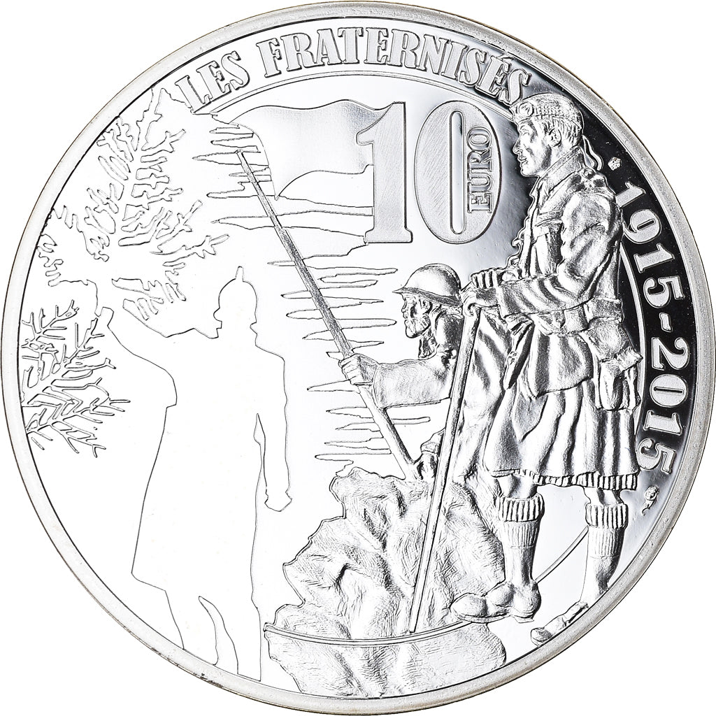France, Monnaie de Paris, 10 Euro, Grande Guerre, Les Fraternisés de Noël