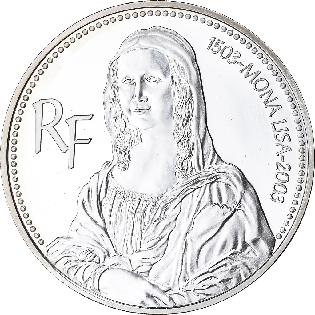 Francia, 1-1/2 Euro, Mona Lisa, 2003, Paris, BE, FDC, Argento, Gadoury:EU33