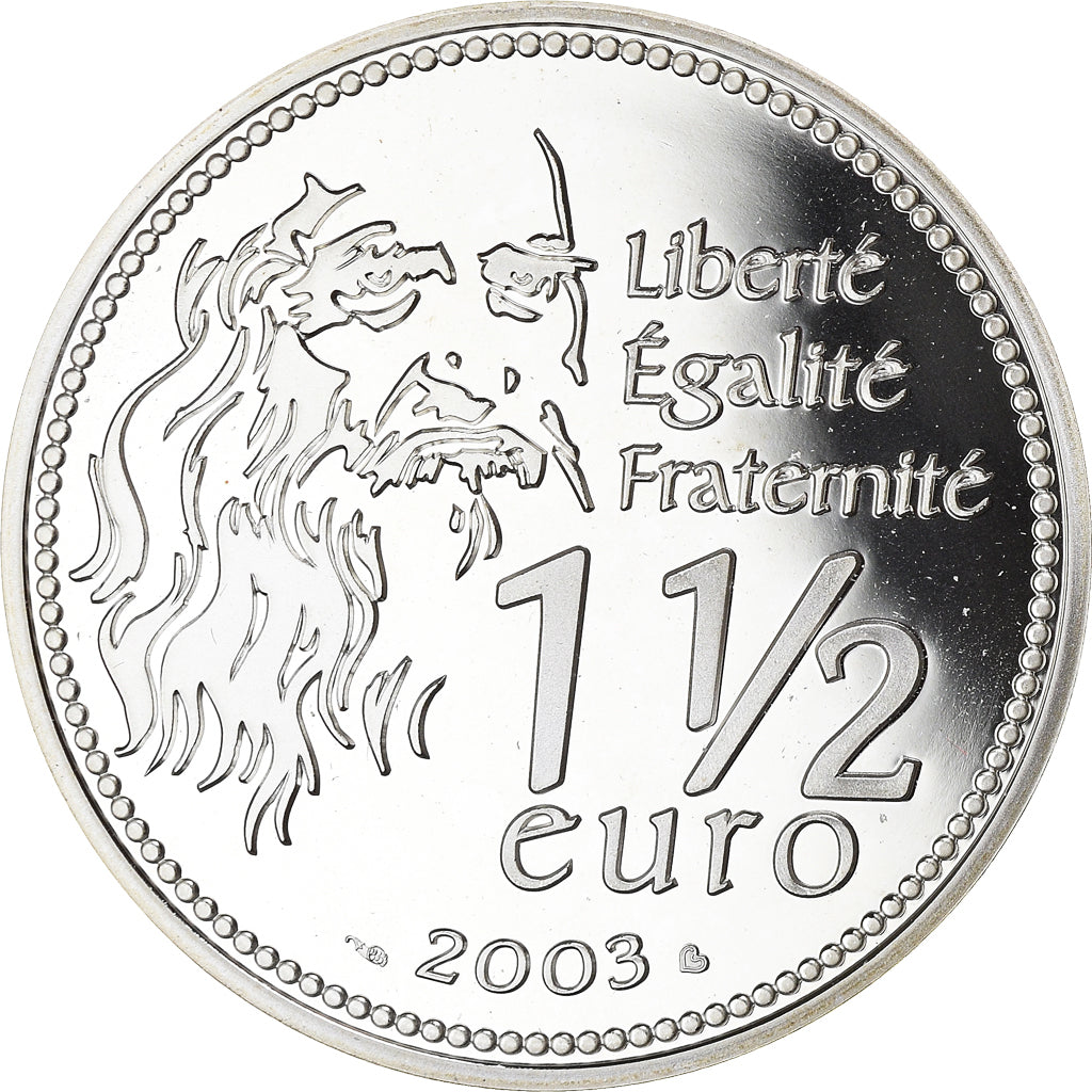 Francia, 1-1/2 Euro, Mona Lisa, 2003, Paris, BE, FDC, Argento, Gadoury:EU33