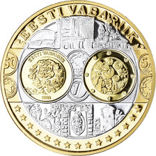 Estónia, Medal, Euro, Europa, Politics, FDC, MS(65-70), Prata
